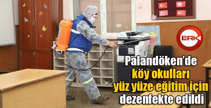 Palandöken’de köy okulları yüz yüze eğitim için dezenfekte edildi