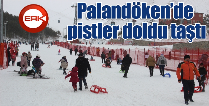 Palandöken'de pistler doldu taştı