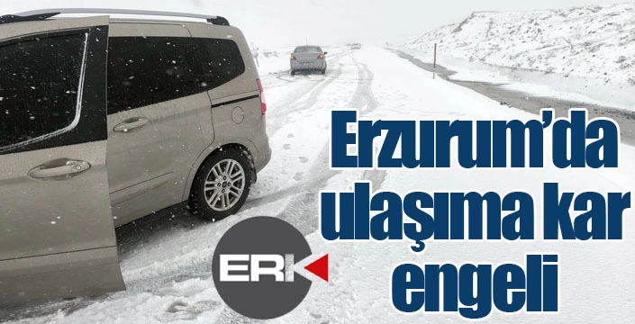 Palandöken geçidinde ulaşıma kar ve tipi engeli