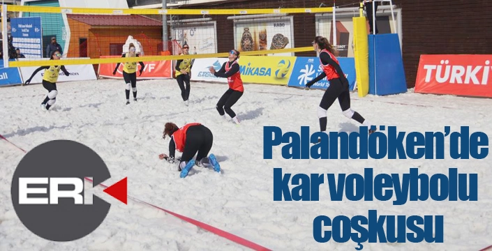 Palandöken Kayak Merkezi'nde kar voleybolu coşkusu