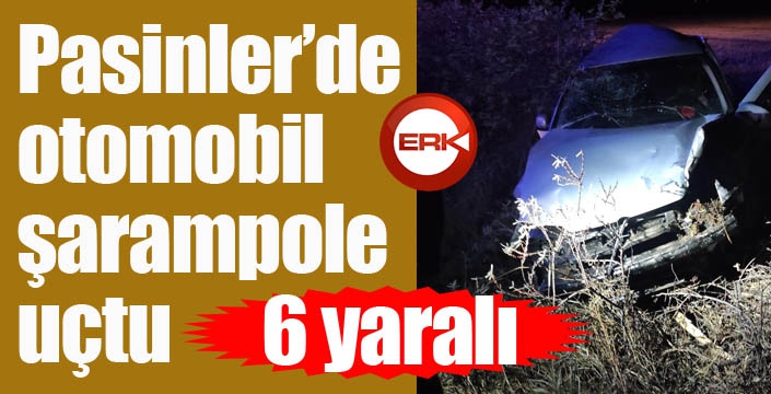 Pasinler’de otomobil şarampole uçtu: 6 yaralı