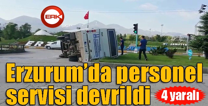 Personel servisi devrildi: 4 yaralı