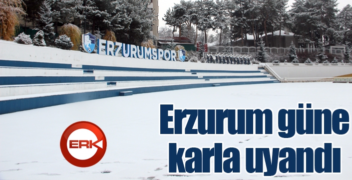 Sabah saatlerinde etkili olan kar yağışı Erzurum’u beyaza bürüdü