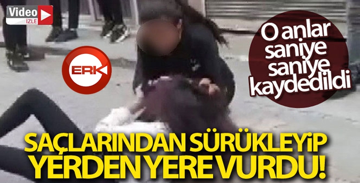 Saçlarından sürükleyip yerden yere vurdu o anlar kameraya yansıdı!