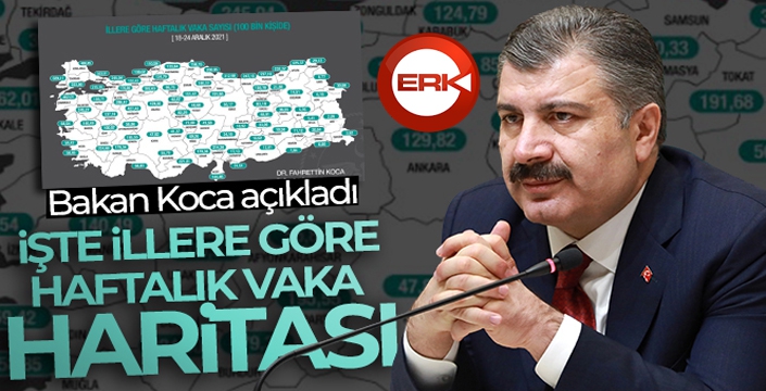 Sağlık Bakanı Koca açıkladı! İşte illere göre haftalık vaka haritası