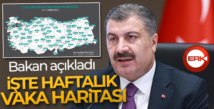 Sağlık Bakanı Koca haftalık vaka haritasını açıkladı