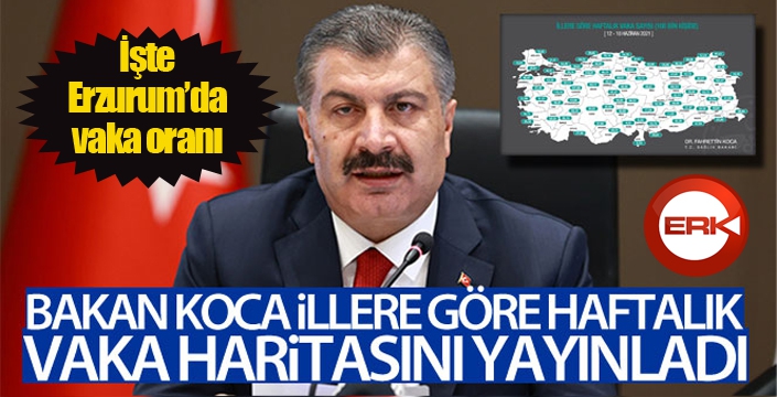 Sağlık Bakanı Koca, illere göre haftalık vaka haritası yayınladı