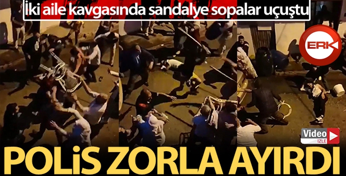 Sandalyeler sopalar böyle havada uçtu...Polis havaya ateş açmak zorunda kaldı