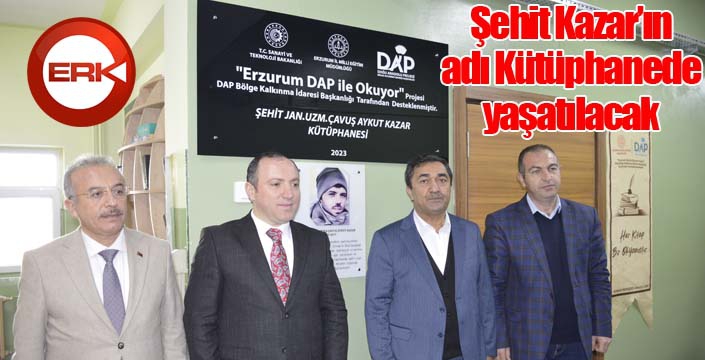 Şehit Jan. Uzm. Çvş. Aykut Kazar adına kütüphane açıldı