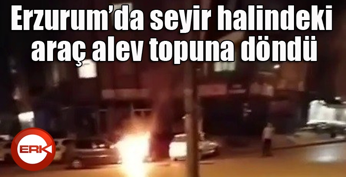 Seyir halindeki araç bir anda alev topuna döndü