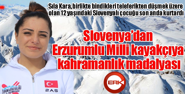 Slovenya’dan Erzurumlu Milli kayakçıya kahramanlık madalyası