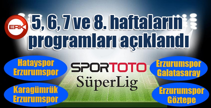 Süper Lig'de 5, 6, 7 ve 8. haftaların programları açıklandı