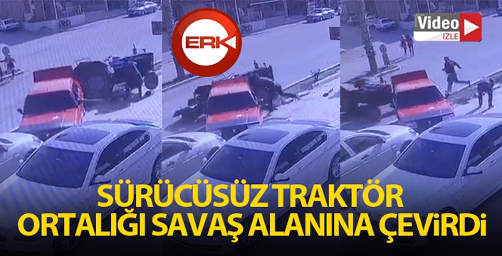 Sürücüsüz traktör ortalığı savaş alanına çevirdi