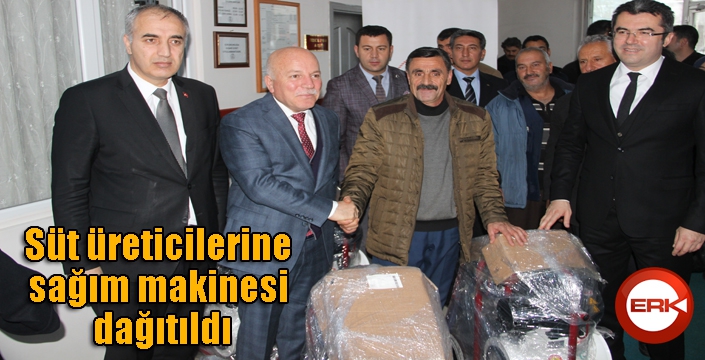 Süt üreticilerine sağım makinesi dağıtıldı