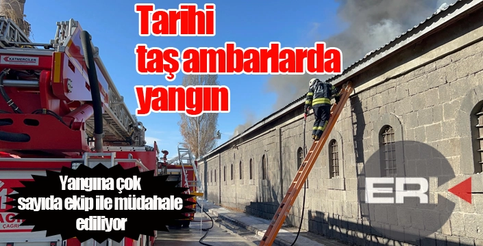 Tarihi taş ambarlarda yangın
