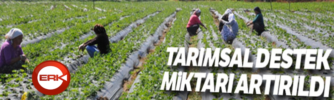 Tarımsal destek miktarı artırıldı