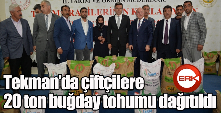 Tekman’da çiftçilere 20 ton buğday tohumu dağıtıldı