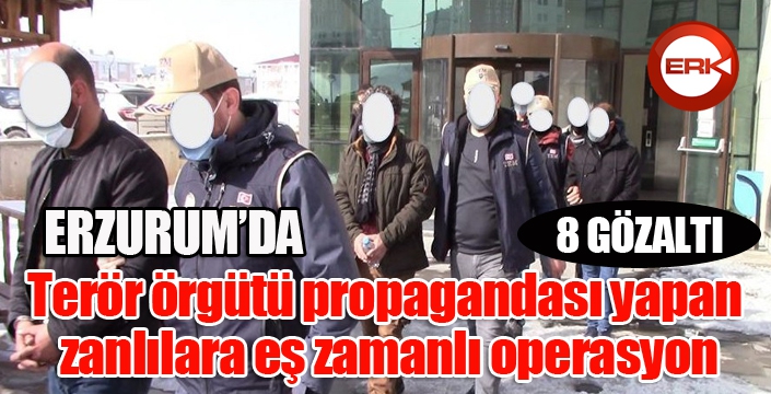 Terör örgütü propagandası yapan zanlılara eş zamanlı operasyon: 8 gözaltı