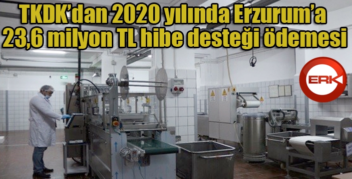 TKDK’dan 2020 yılında Erzurum’a 23,6 milyon TL hibe desteği ödemesi