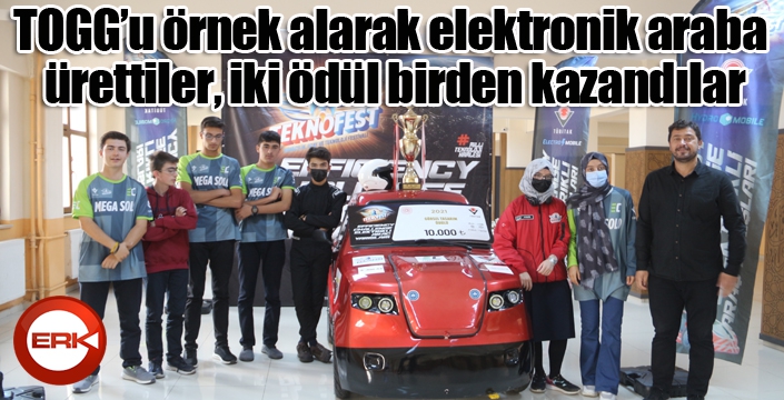 TOGG’u örnek alarak elektronik araba ürettiler iki ödül birden kazandılar