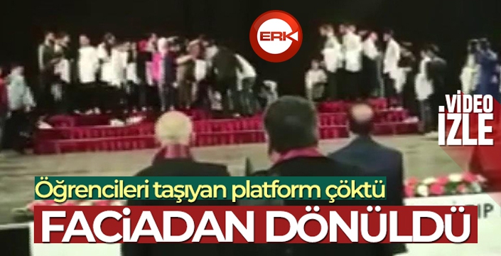 Törende öğrencileri taşıyan platform çöktü, faciadan dönüldü