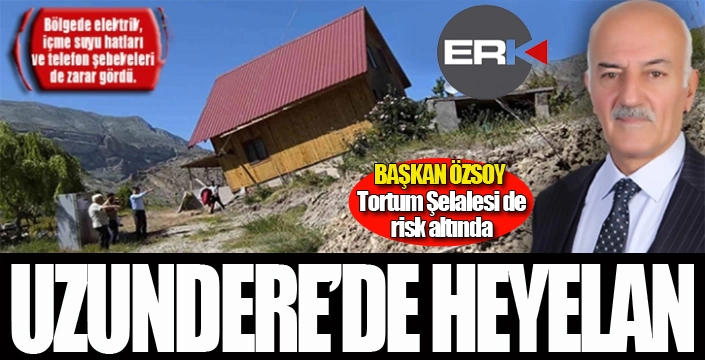Tortum Gölün bölgesindeki heyelan korkuttu