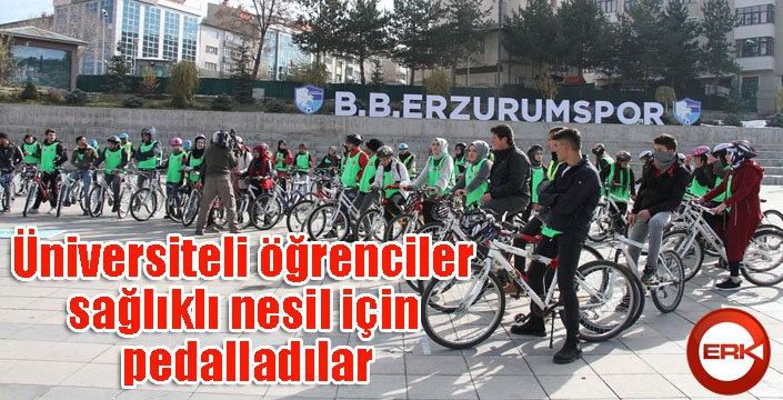 Üniversiteli öğrenciler sağlıklı nesil için pedalladılar