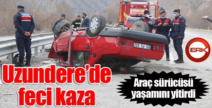 Uzundere'de feci kaza...