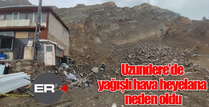 Uzundere’de yağışlı hava heyelana neden oldu