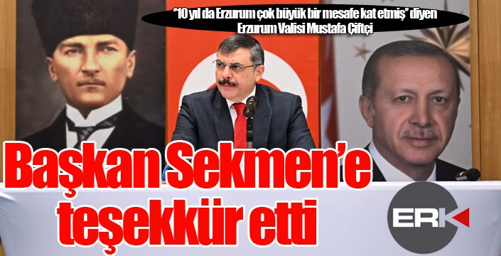 Vali Çiftçi'den Başkan Sekmen'e teşekkür...