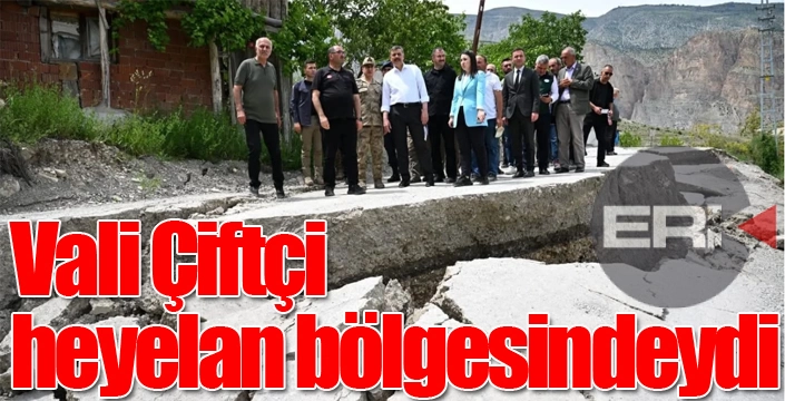 Vali Çiftçi heyelan bölgesinde incelemelerde bulundu