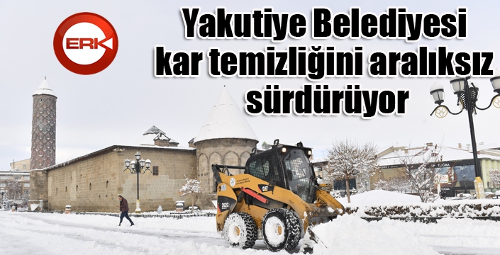 Yakutiye Belediyesi kar temizliğini aralıksız sürdürüyor