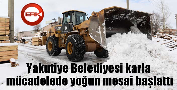 Yakutiye Belediyesi karla mücadelede yoğun mesai başlattı