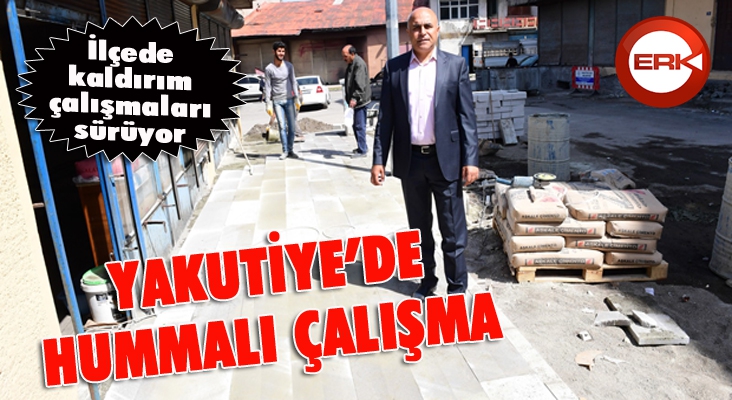 Yakutiye, ilçede kaldırım çalışmalarını sürdürüyor