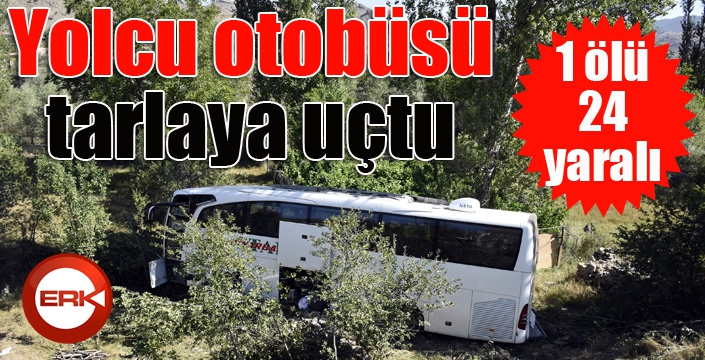 Yolcu otobüsü tarlaya uçtu: 1 ölü, 24 yaralı...