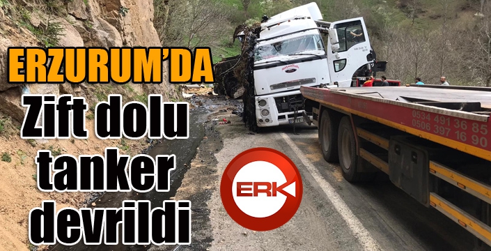  Zift dolu tanker devrildi